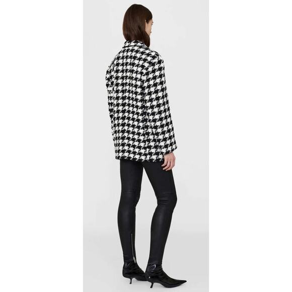 Anine Bing Quinn Blazer in Black & White Houndstooth - Picture 9 of 11